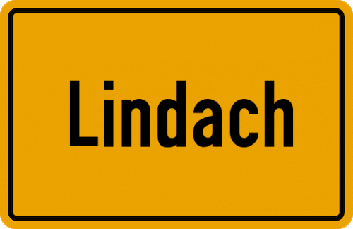 Ortsschild Lindach, Kreis Bamberg