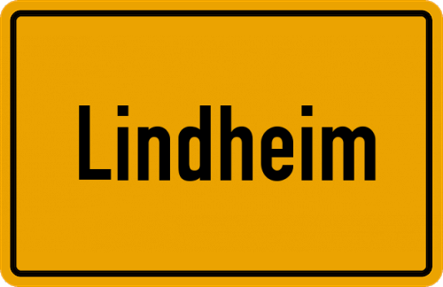 Ortsschild Lindheim, Hessen