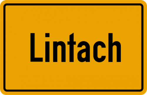 Ortsschild Lintach, Kreis Bogen, Niederbayern