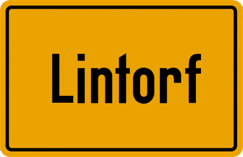 Ortsschild Lintorf, Kreis Wittlage