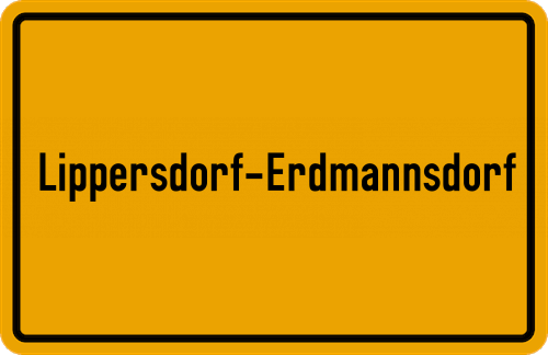 Ortsschild Lippersdorf-Erdmannsdorf