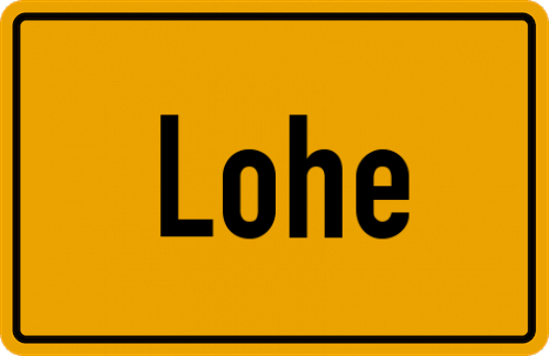 Ortsschild Lohe, Kreis Soest, Westfalen
