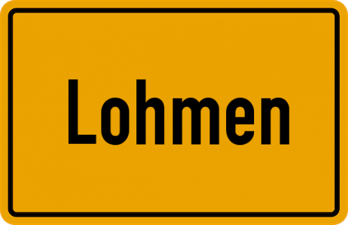Ortsschild Lohmen, Sachsen