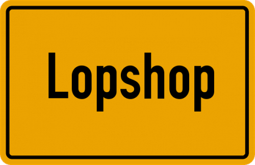 Ortsschild Lopshop, Holstein