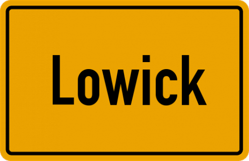 Ortsschild Lowick