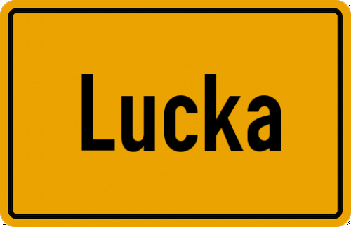 Ortsschild Lucka, Thüringen
