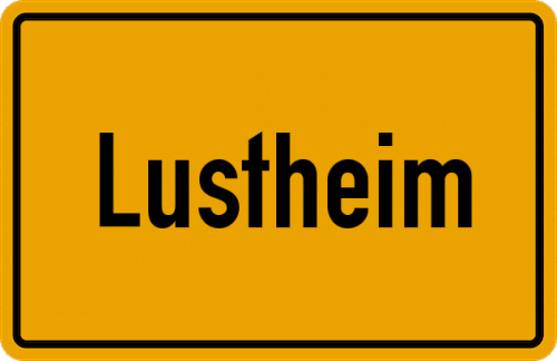 Ortsschild Lustheim
