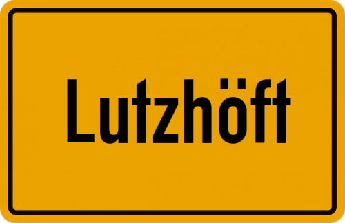 Ortsschild Lutzhöft, Kreis Flensburg
