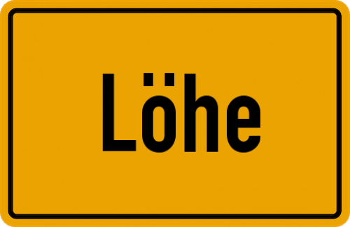 Ortsschild Löhe, Niederelbe