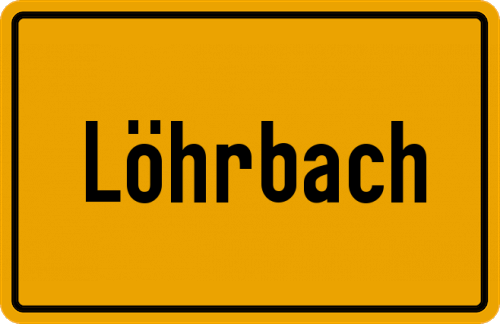 Ortsschild Löhrbach, Kreis Bergstraße