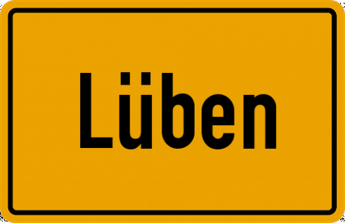 Ortsschild Lüben