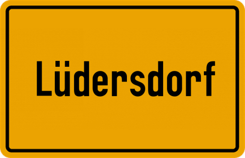 Ortsschild Lüdersdorf, Mecklenburg