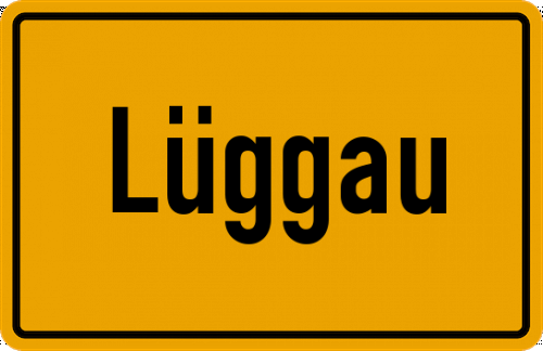 Ortsschild Lüggau, Elbe