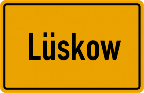 Ortsschild Lüskow