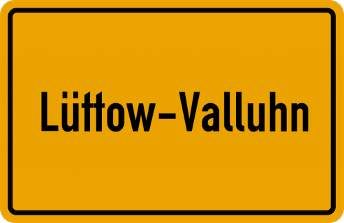 Ortsschild Lüttow-Valluhn