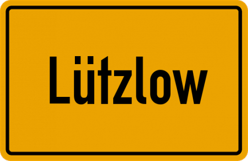 Ortsschild Lützlow