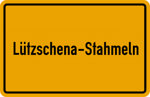 Ortsschild Lützschena-Stahmeln