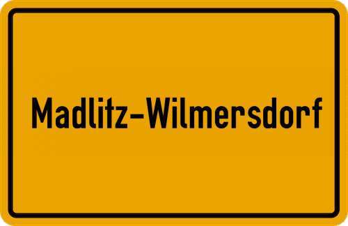 Ortsschild Madlitz-Wilmersdorf