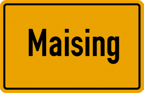 Ortsschild Maising, Kreis Starnberg