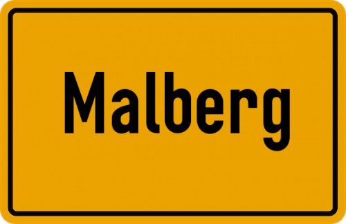 Ortsschild Malberg, Westerwald