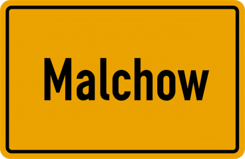 Ortsschild Malchow, Mecklenburg