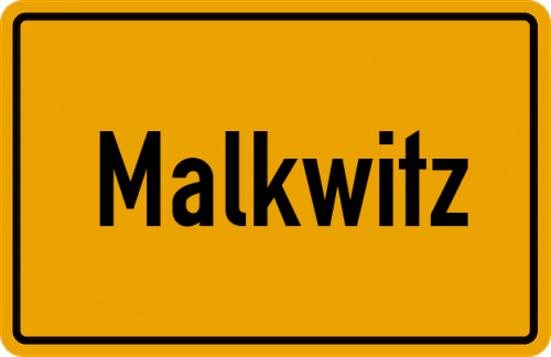 Ortsschild Malkwitz, Holstein