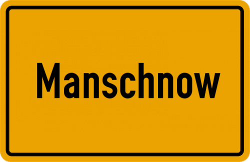 Ortsschild Manschnow