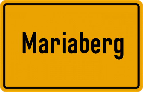 Ortsschild Mariaberg, Allgäu
