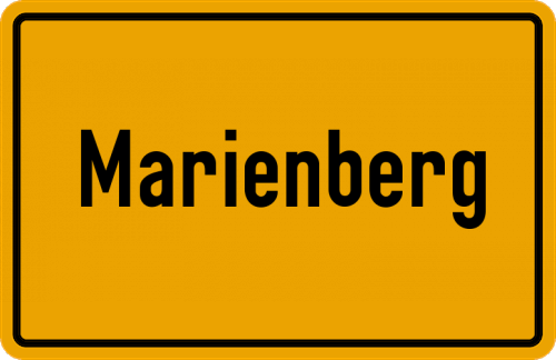 Ortsschild Marienberg, Erzgebirge