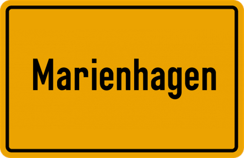 Ortsschild Marienhagen, Rheinland