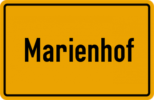 Ortsschild Marienhof