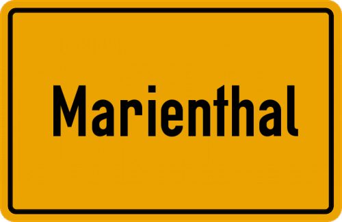 Ortsschild Marienthal, Vorpommern