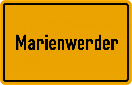 Ortsschild Marienwerder