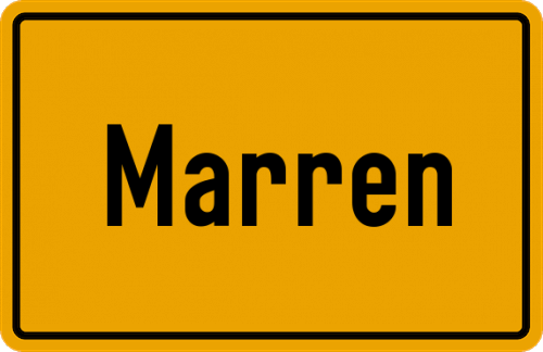 Ortsschild Marren, Oldenburg