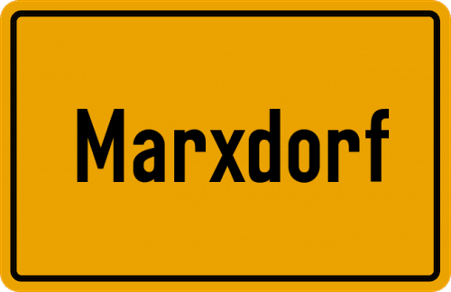 Ortsschild Marxdorf