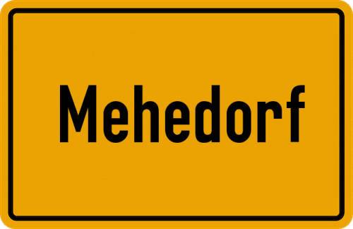 Ortsschild Mehedorf