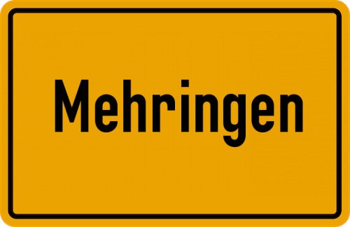 Ortsschild Mehringen, Kreis Grafschaft Hoya