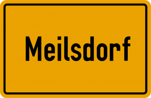 Ortsschild Meilsdorf, Kreis Stormarn