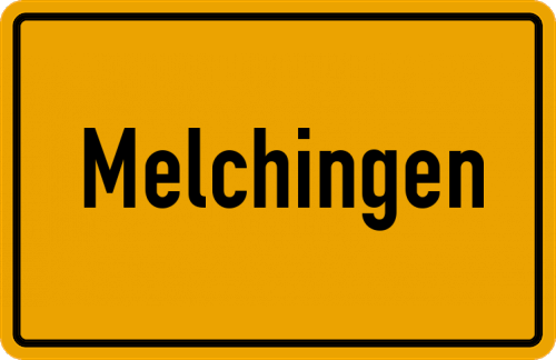 Ortsschild Melchingen