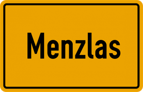 Ortsschild Menzlas, Oberpfalz