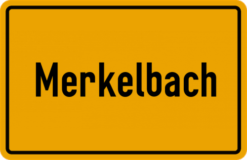Ortsschild Merkelbach, Westerwald