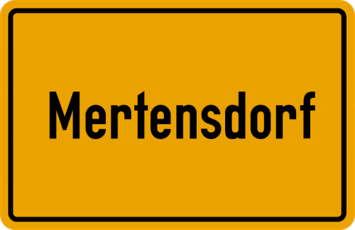 Ortsschild Mertensdorf