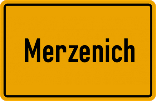 Ortsschild Merzenich, Kreis Euskirchen