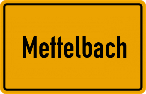 Ortsschild Mettelbach