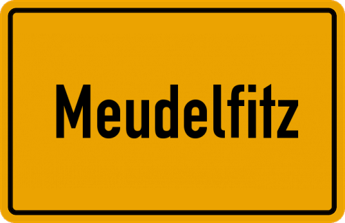 Ortsschild Meudelfitz, Gut