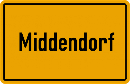 Ortsschild Middendorf