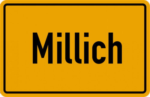 Ortsschild Millich