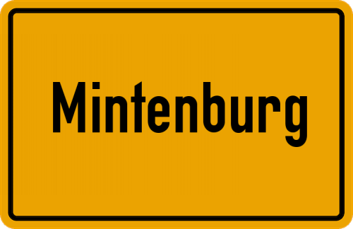 Ortsschild Mintenburg