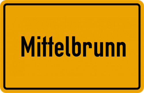 Ortsschild Mittelbrunn