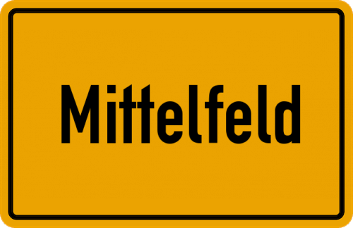Ortsschild Mittelfeld